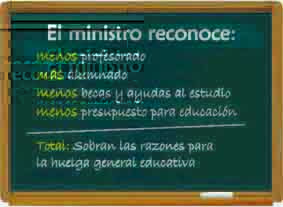 Pizarra por el paro educativo de hoy